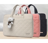 Túi chống sốc Laptop Macbook da PU cao cấp- kèm một chú gấu dễ thương